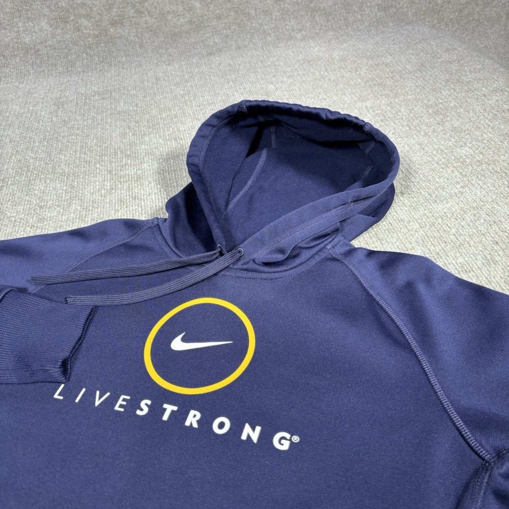Nike Livestrong Hoodie Sweatshirt Womens M Pullover Purple Therma Fit Logo